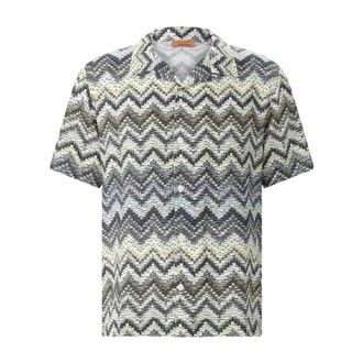 Missoni Short Sleeve Shirts, male, Green, Size: 2XL Short Sleeve Shirts