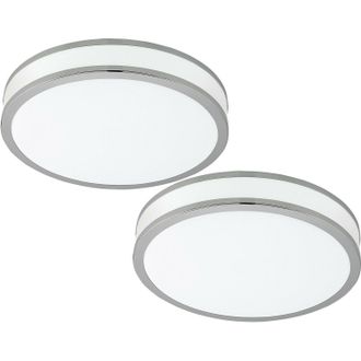 Loops 2 PACK Wall Flush Ceiling Light Colour White Shade White Chrome Plastic LED 18W