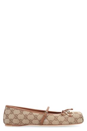 Gucci Fabric Ballet Flats With Logo
