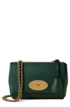 Mulberry Lily Heavy Grain Leather Satchel in Mulberry Green at Nordstrom