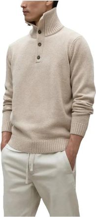 Ecoalf Klassieke Katoenen Jersey Turtleneck - Heren - Coltruien - Beige - S - Katoen - Truien & Vesten
