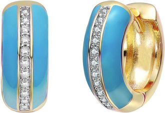 Rachel Glauber 14K Plated Cz Enamel Earrings