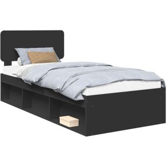 vidaXL Estructura De Cama Negro 90 X 190 Cm Madera De Pino Macizo Vidaxl