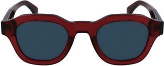 Paul Smith Lyford 48mm Small Modified Rectangular Sunglasses in Transparent Burgundy at Nordstrom