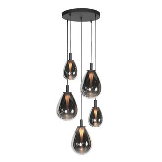 Steinhauer L&aacute;mpara Colgante - Glimsy - Negro - Vidrio Metal - &Oslash; - Steinhauer