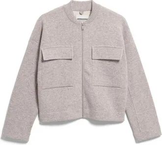 Armedangels Cotton-Wool Bomber Knit Jacket Freizeitjacke f&uuml;r Damen | grau