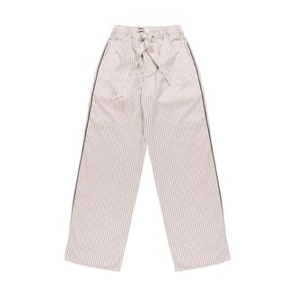 Tekla Gestreept Pyjama Broek - Dames - Straight fit broeken - Wit - S - Katoen - Broeken