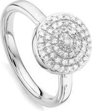 Monica Vinader Fiji Large Diamond Button Stack Ring in Silver at Nordstrom Rack, Size 4.5