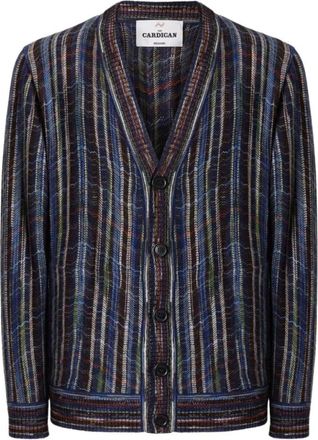 Missoni Cardigan van wol en viscose met zijzakken - Heren - V-hals truien - Veelkleurig - M - Wol - Truien & Vesten