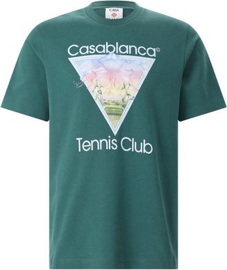 Casablanca Championship T-shirt met korte mouwen - Heren - T-shirts - Groen - S - Katoen - Tops