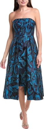 Aidan Mattox Floral Jacquard Midi Dress