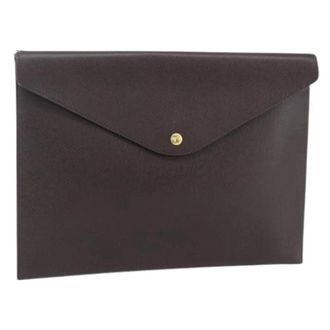 Louis Vuitton Pre-owned Clutches, female, Brown, Size: ONE SIZE Pre-owned Taiga Leather Pouch