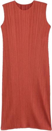 Issey Miyake September geplooide midi-jurk - Dames - Jurken - Rood - Maat: XL