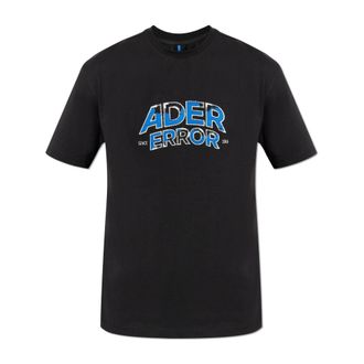 Ader Error T-Shirts, unisex, Black, M, T-shirt with logo