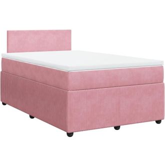 vidaXL Cama Box Spring Con Colch&oacute;n Terciopelo Rosa 120x190 Cm Vidaxl