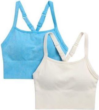 Yogalicious Stonewash 2-Pack Seamless Sports Bras in Bonnie Blue/Sugar Swizzle at Nordstrom Rack, Size X-Large