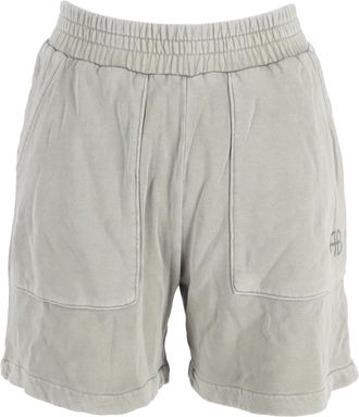 Anine Bing Elastic Waist Shorts in Grey Cotton