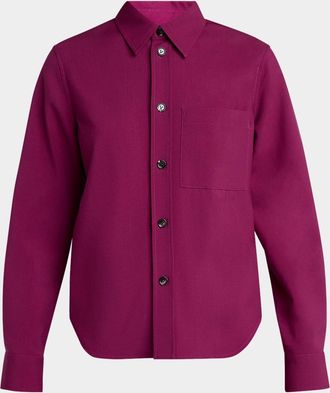 Bottega Veneta Fine Viscose Silk Twill Button-Down Shirt