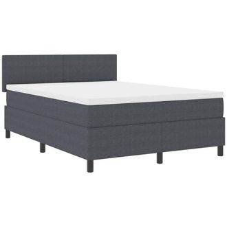 vidaXL Cama Tipo Box Spring Gris Oscuro Y Blanco 203 X 160 X 88 Cm Vidaxl