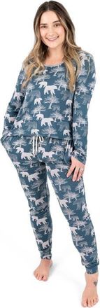 Leveret Womens Viscose Matching Family Holiday Pajamas, Reindeer & Polar Bear Prints at Nordstrom, Size X-Small