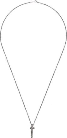 Rosa Maria Sterling zilveren halsketting met diamanten kruishanger