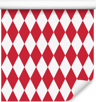 OEM Carta Da Parati Arlecchino Diamante Corallo E Bianco, Dettagli Raffinati 50x1000 Cm