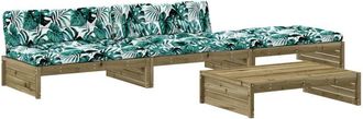 vidaXL Juego De Muebles Jard&iacute;n 4 Pzas Y Cojines Madera Pino Impregnada Vidaxl