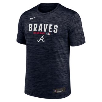 Nike Atlanta Braves Authentic Collection Nike Mens Dri-FIT MLB T-Shirt in Blue | 02ER4RHAW-RMG