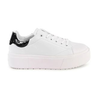 Calvin Klein Schoenen, Dames, Wit, 37 EU, Leer, Witte Platform Sneakers