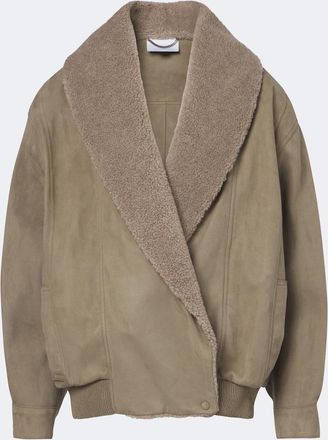 Stella McCartney Oversized teddy-trimmed blouson jacket