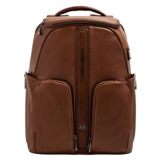 Piquadro Tassen, Heren, Bruin, ONE Size, Leer, Victor Leren 35,5 cm Laptoptas met Draadloos Opladen