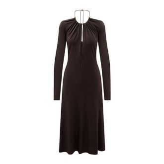 Ferragamo Dames, Jurken, Bruin, Maat: M