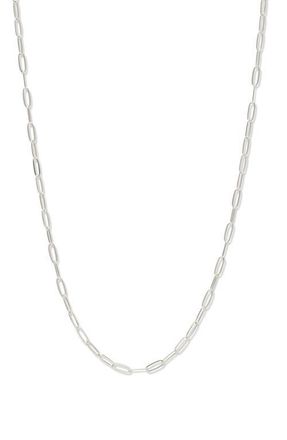 Anzie Mini Paper Clip Chain Necklace in White at Nordstrom, Size 17