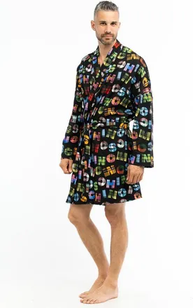 Moschino Multicolor Cotton Mens Robe