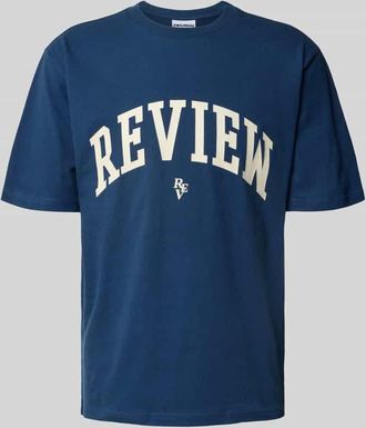 Review T-Shirt mit Label-Print in Dunkelblau, Gr&ouml;&szlig;e XS