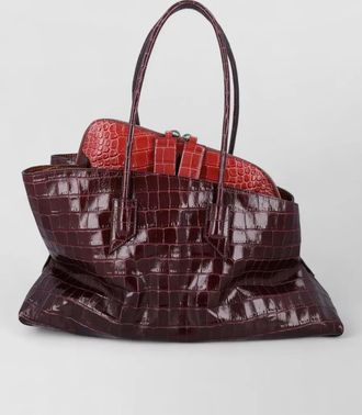 The Attico medium crocodile pattern leather tote bag