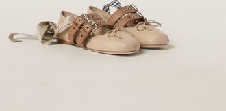 Miu Miu Nappa and calf leather ballerinas
