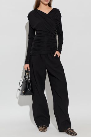 Ganni Long Sleeve Top, Womens, Black