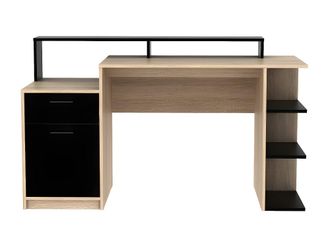 VENTE-UNIQUE.COM Escritorio madera negro, color natural claro