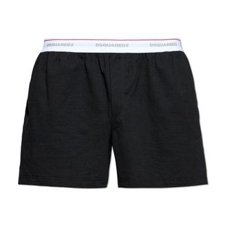 Dsquared2 Bottoms, male, Black, Size: 2XL Cotton Boxer Briefs with Logo