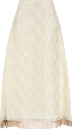 Fendi Womens White Silk Blend Skirt - Cream - Size EU 38 (Womens)
