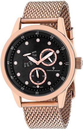 Christian Van Sant Mens Black dial Watch
