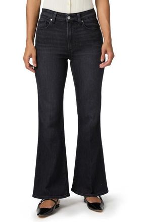 Paige Marlow High Waist Skimmer Flare Jeans in Ink Black at Nordstrom, Size 26