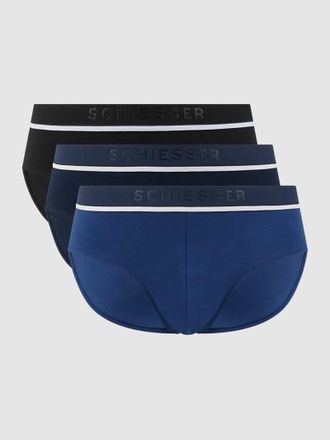 Schiesser Slip mit Label-Details Modell Rio im 3er-Pack in Blau, Größe XXL