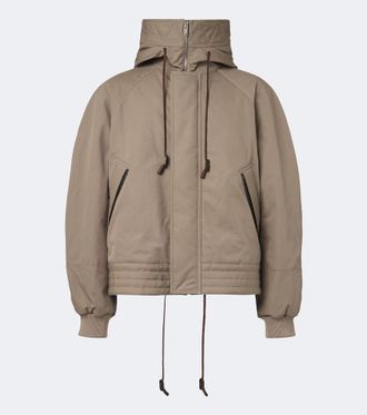 Bottega Veneta Leather-trimmed cotton canvas jacket