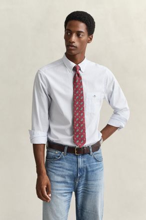 GANT Men Striped Classic Poplin Shirt (XXXL) LIGHT BLUE