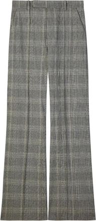 Patrizia Pepe Fluid Checked Pants - Dames - Wijde Broeken - Bruin - XL - Polyester - Broeken