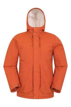 Mountain Warehouse Coastline Mens Borg Lined Jacket Waterproof Breathable Coat Rust