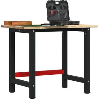 vidaXL Vidaxl - Banco De Trabajo Madera Maciza De Roble 100x60x81,5 Cm