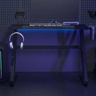 vidaXL Vidaxl - Escritorio Gaming Con Patas Forma Zz Negro 110x60x75cm